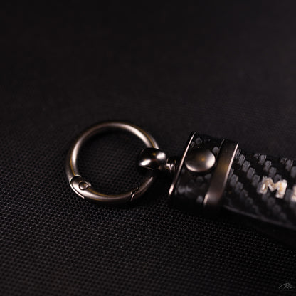 Carbon Fiber Style Leather Keychain