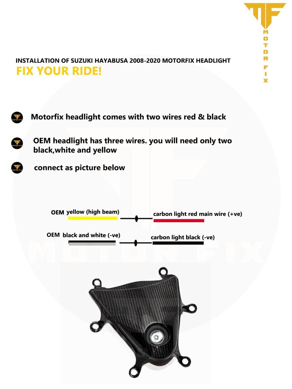 MotorFix SUZUKI HAYABUSA 2008-2020 carbon Headlight